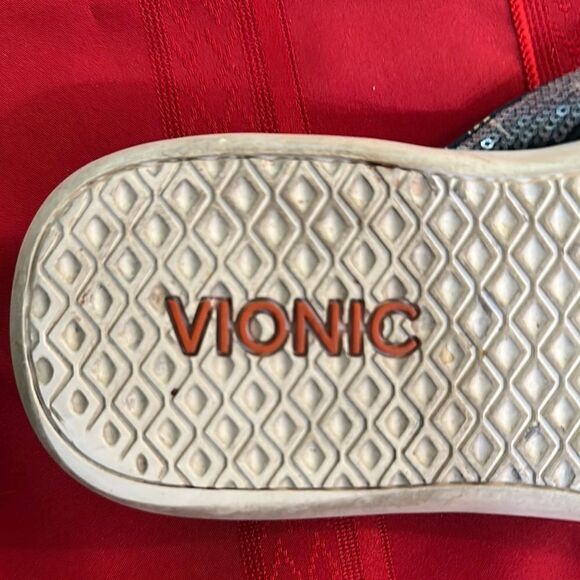 Vionic Pattern Sequin Flip Flops Size 8 - Picture 2 of 10